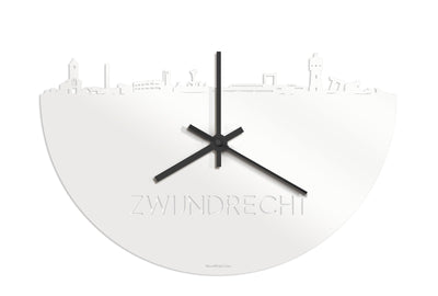 Skyline Clock Zwijndrecht White Glossy