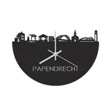 Skyline Klok papendrecht Black Zwart houten cadeau decoratie relatiegeschenk van WoodWideCities