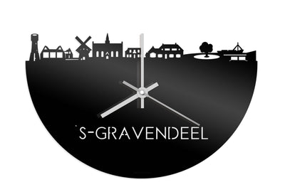 Skyline Clock 's-Gravendeel Black Glossy