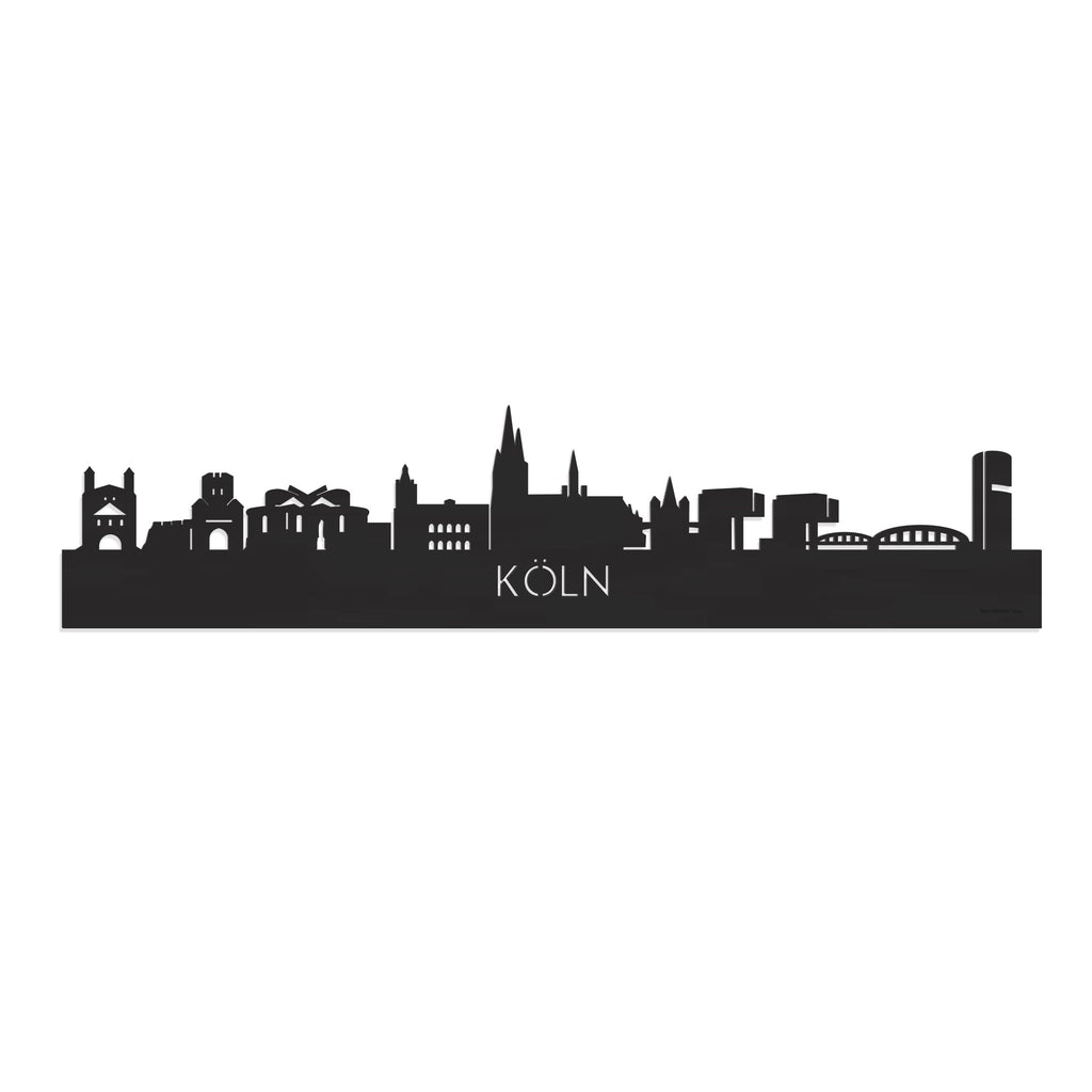 Skyline Köln Zwart houten cadeau decoratie relatiegeschenk van WoodWideCities