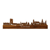 Skyline Kortrijk Palissander houten cadeau decoratie relatiegeschenk van WoodWideCities