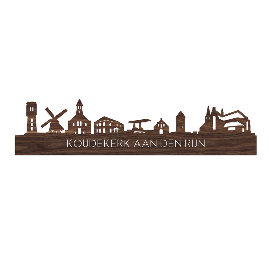 Skyline Koudekerk-Aan-Den-Rijn Noten houten cadeau decoratie relatiegeschenk van WoodWideCities