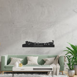 Skyline La Louvière Zwart houten cadeau decoratie relatiegeschenk van WoodWideCities