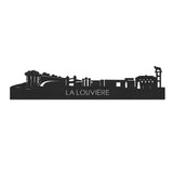Skyline La Louvière Zwart houten cadeau decoratie relatiegeschenk van WoodWideCities