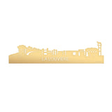 Skyline La Louvière Metallic Goud gerecycled kunststof cadeau decoratie relatiegeschenk van WoodWideCities