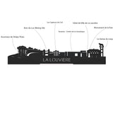 Skyline La Louvière Wit glanzend gerecycled kunststof cadeau decoratie relatiegeschenk van WoodWideCities