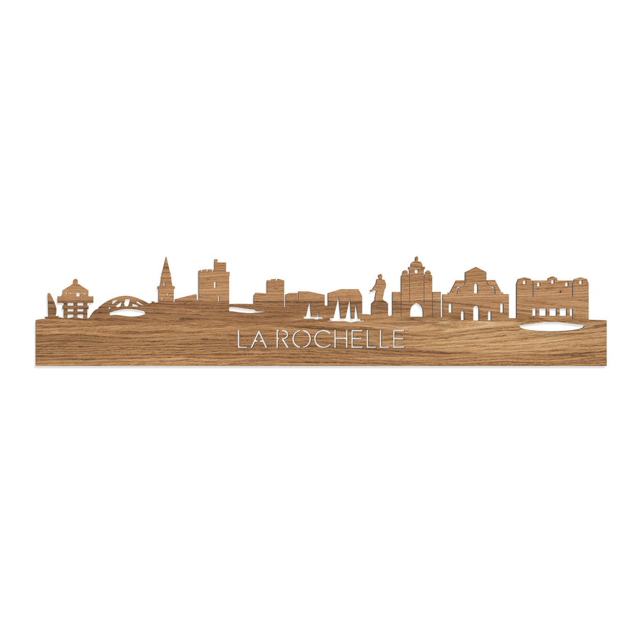 Skyline La Rochelle Eiken houten cadeau decoratie relatiegeschenk van WoodWideCities