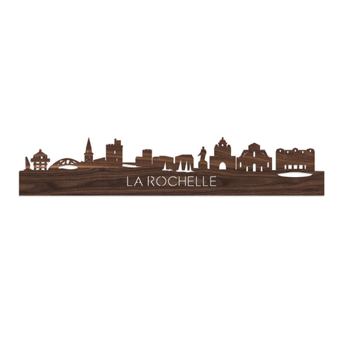 Skyline La Rochelle Noten houten cadeau decoratie relatiegeschenk van WoodWideCities