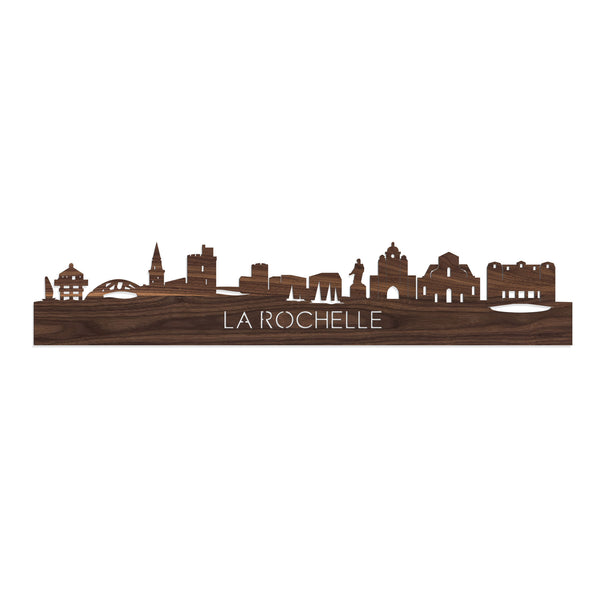 Skyline La Rochelle Noten houten cadeau decoratie relatiegeschenk van WoodWideCities