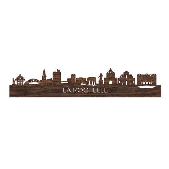Skyline La Rochelle Noten houten cadeau decoratie relatiegeschenk van WoodWideCities