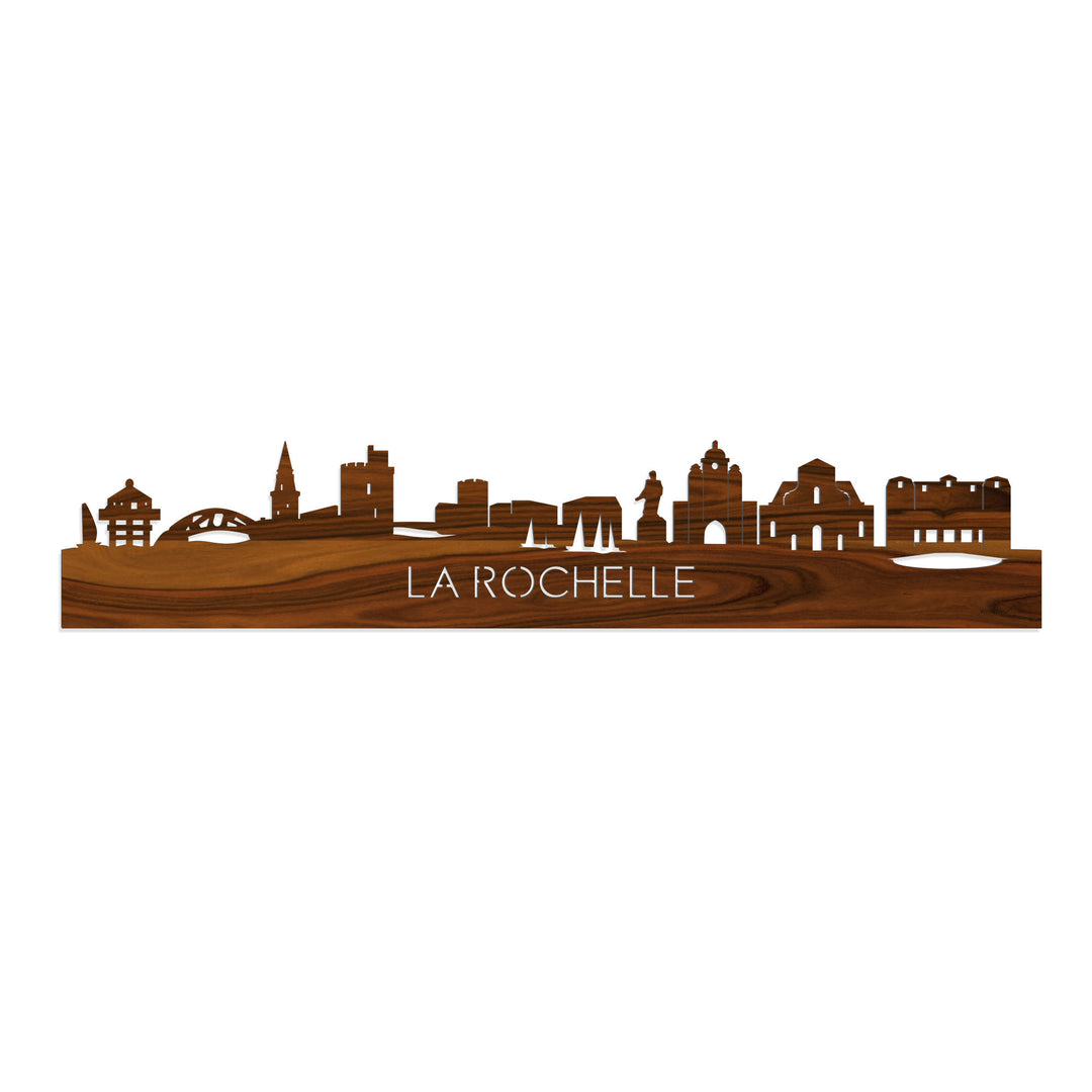 Skyline La Rochelle Palissander houten cadeau decoratie relatiegeschenk van WoodWideCities