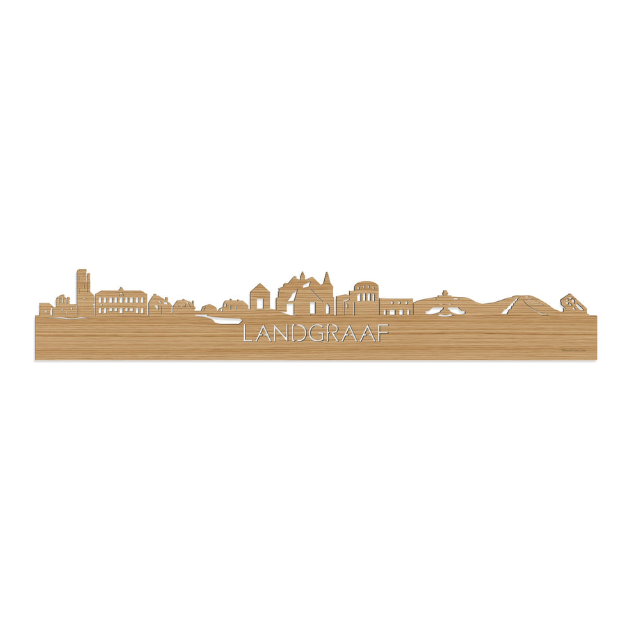 Skyline Landgraaf Bamboe houten cadeau decoratie relatiegeschenk van WoodWideCities