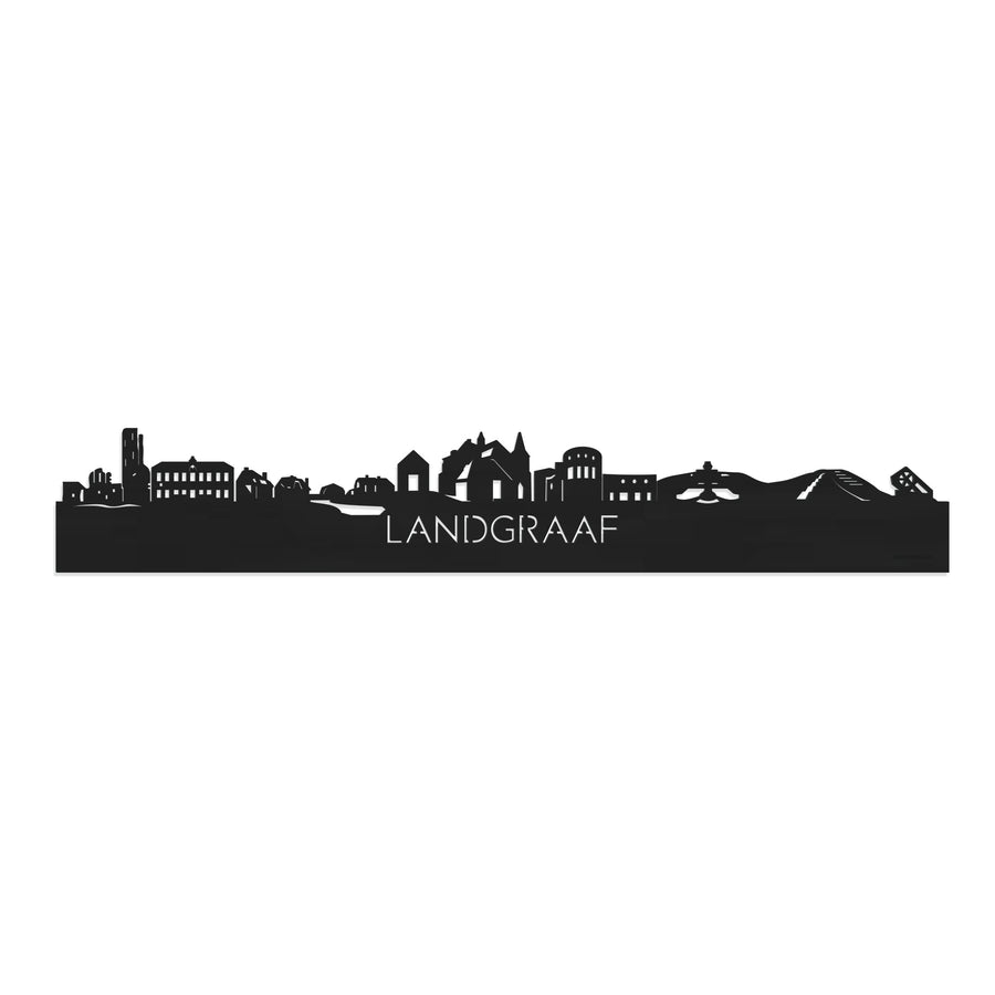Skyline Landgraaf Zwart houten cadeau decoratie relatiegeschenk van WoodWideCities