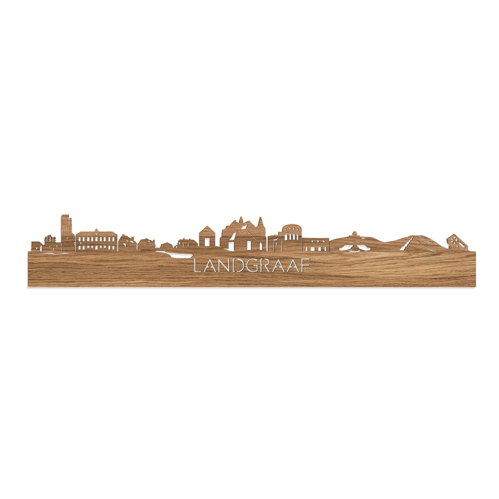 Skyline Landgraaf Eiken houten cadeau decoratie relatiegeschenk van WoodWideCities