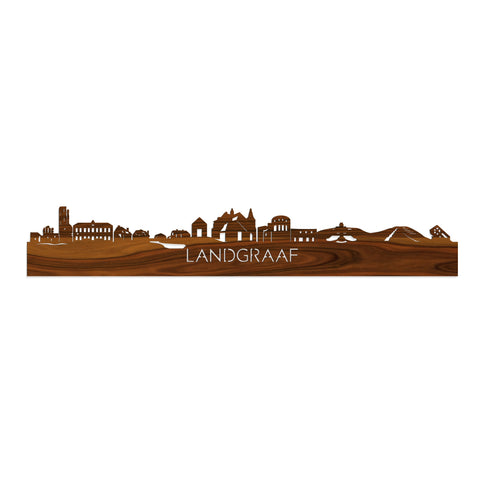 Skyline Landgraaf Palissander houten cadeau decoratie relatiegeschenk van WoodWideCities