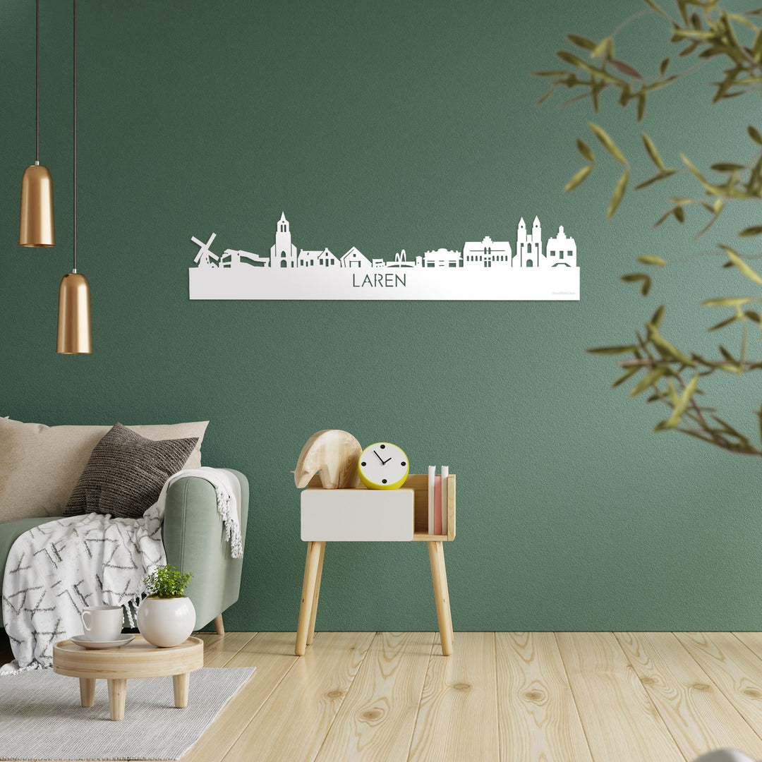 Skyline Laren Wit glanzend gerecycled kunststof cadeau decoratie relatiegeschenk van WoodWideCities