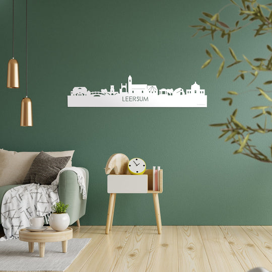 Skyline Leersum Wit glanzend gerecycled kunststof cadeau decoratie relatiegeschenk van WoodWideCities