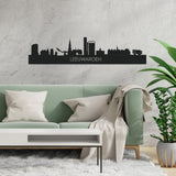 Skyline Leeuwarden Zwart houten cadeau decoratie relatiegeschenk van WoodWideCities