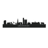 Skyline Leeuwarden Zwart houten cadeau decoratie relatiegeschenk van WoodWideCities