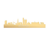 Skyline Leeuwarden Metallic Goud gerecycled kunststof cadeau decoratie relatiegeschenk van WoodWideCities