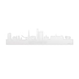 Skyline Leeuwarden Wit glanzend gerecycled kunststof cadeau decoratie relatiegeschenk van WoodWideCities