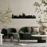 Skyline Leeuwarden Zwart glanzend gerecycled kunststof cadeau decoratie relatiegeschenk van WoodWideCities