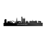 Skyline Leeuwarden Zwart glanzend gerecycled kunststof cadeau decoratie relatiegeschenk van WoodWideCities