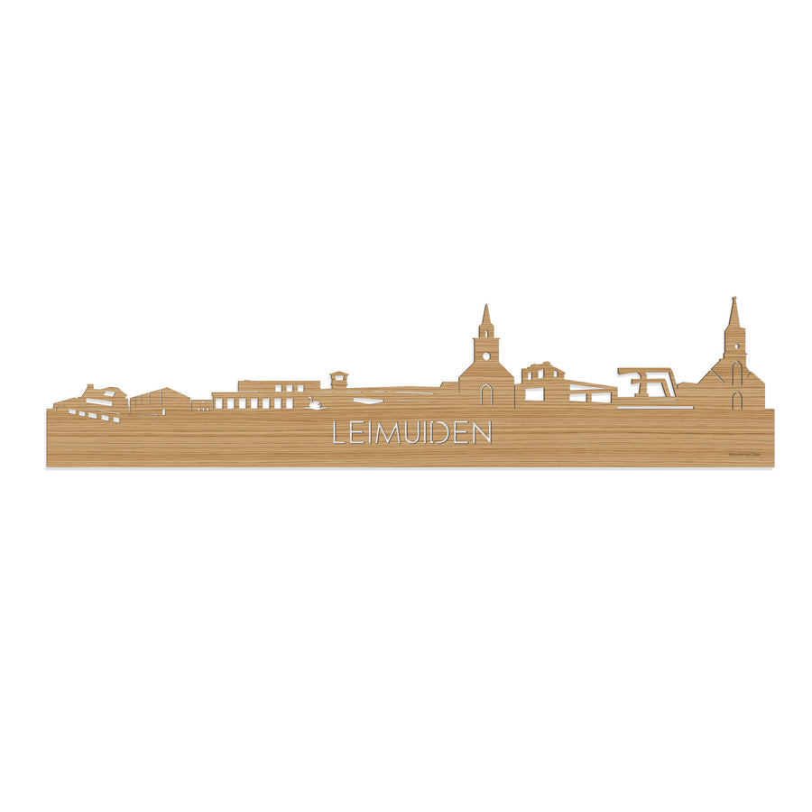 Skyline Leimuiden Bamboe houten cadeau decoratie relatiegeschenk van WoodWideCities