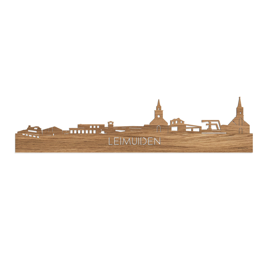 Skyline Leimuiden Eiken houten cadeau decoratie relatiegeschenk van WoodWideCities