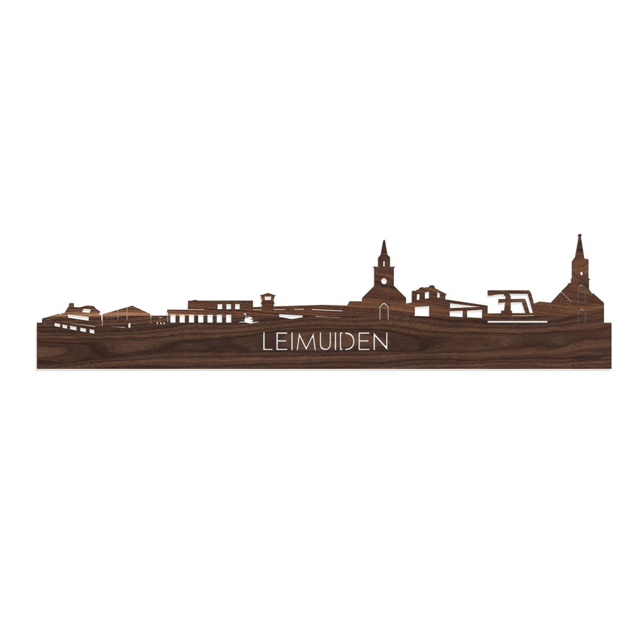 Skyline Leimuiden Noten houten cadeau decoratie relatiegeschenk van WoodWideCities