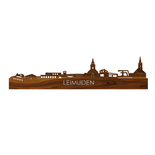 Skyline Leimuiden Palissander houten cadeau decoratie relatiegeschenk van WoodWideCities