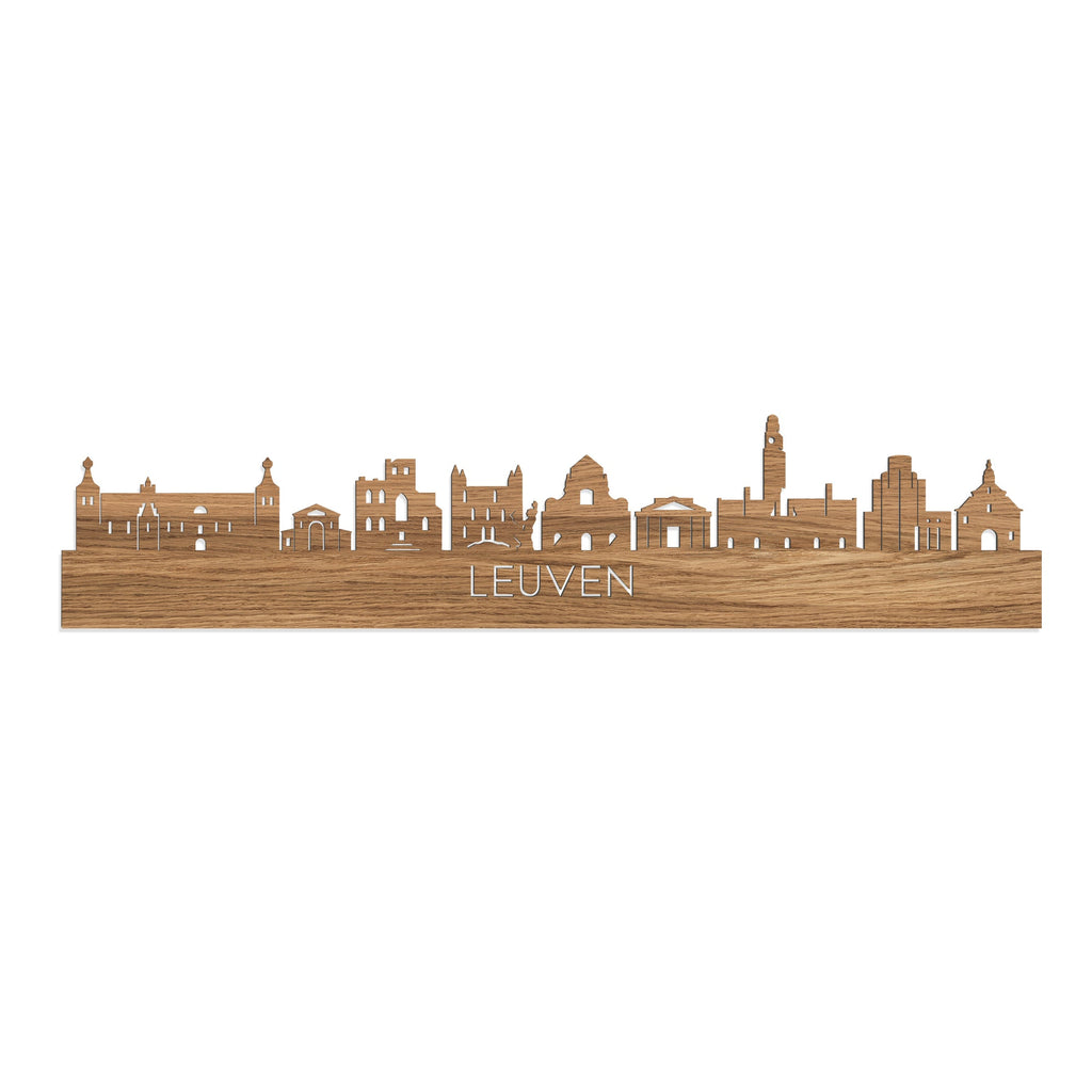 Skyline Leuven Eiken houten cadeau decoratie relatiegeschenk van WoodWideCities