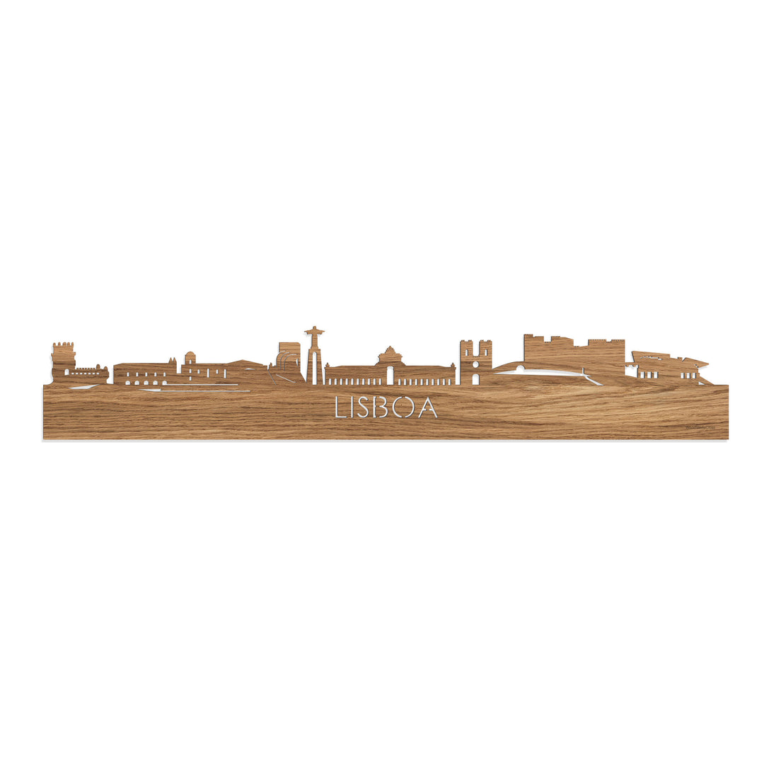 Skyline Lisboa Eiken houten cadeau decoratie relatiegeschenk van WoodWideCities