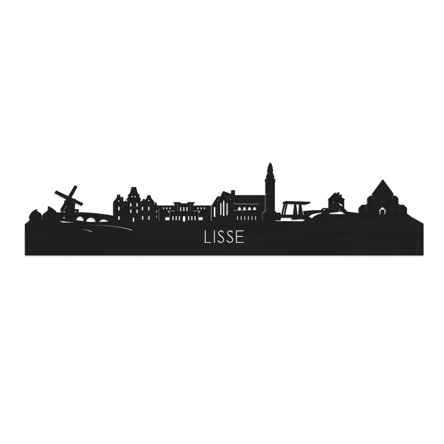 Skyline Lisse Zwart houten cadeau decoratie relatiegeschenk van WoodWideCities