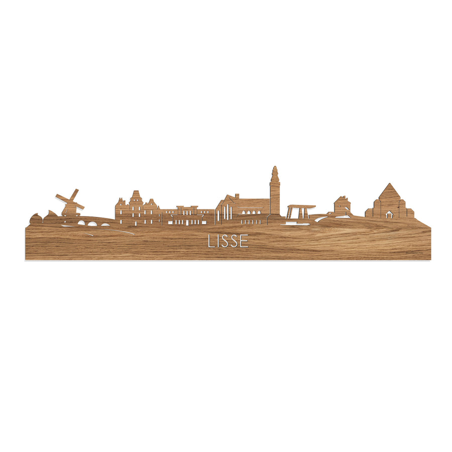 Skyline Lisse Eiken houten cadeau decoratie relatiegeschenk van WoodWideCities