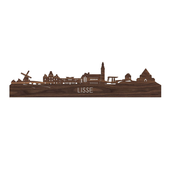Skyline Lisse Noten houten cadeau decoratie relatiegeschenk van WoodWideCities