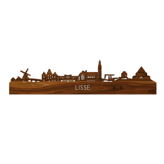 Skyline Lisse Palissander houten cadeau decoratie relatiegeschenk van WoodWideCities