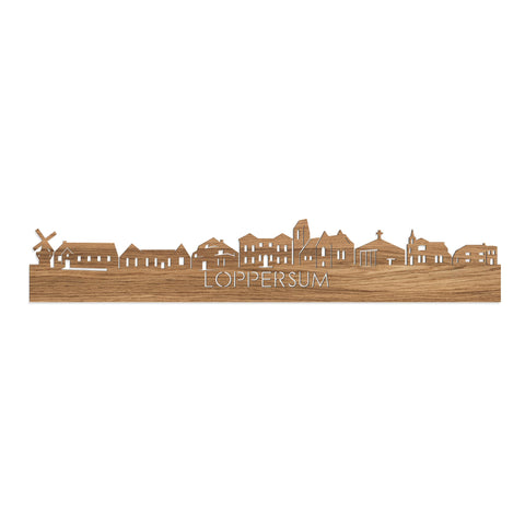 Skyline Loppersum Eiken houten cadeau decoratie relatiegeschenk van WoodWideCities