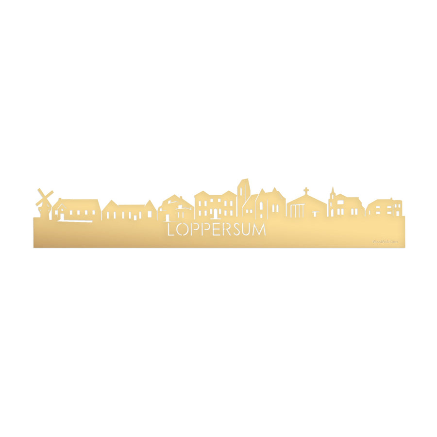 Skyline Loppersum Metallic Goud gerecycled kunststof cadeau decoratie relatiegeschenk van WoodWideCities