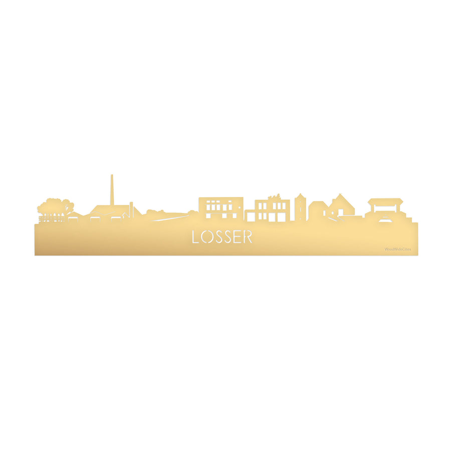 Skyline Losser Metallic Goud gerecycled kunststof cadeau decoratie relatiegeschenk van WoodWideCities