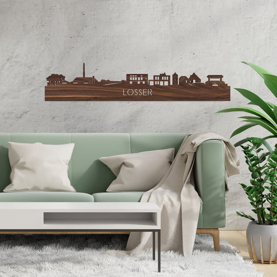 Skyline Losser Noten houten cadeau decoratie relatiegeschenk van WoodWideCities