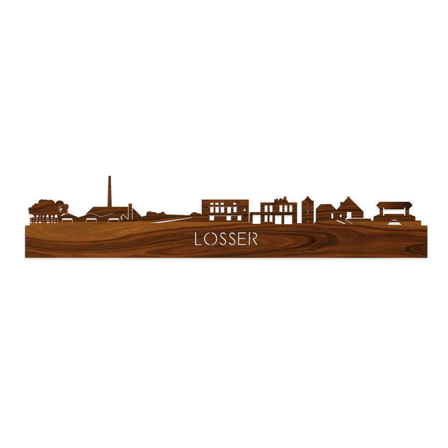 Skyline Losser Palissander houten cadeau decoratie relatiegeschenk van WoodWideCities