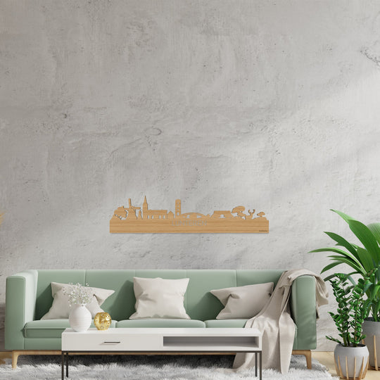 Skyline Lunteren Bamboe houten cadeau decoratie relatiegeschenk van WoodWideCities