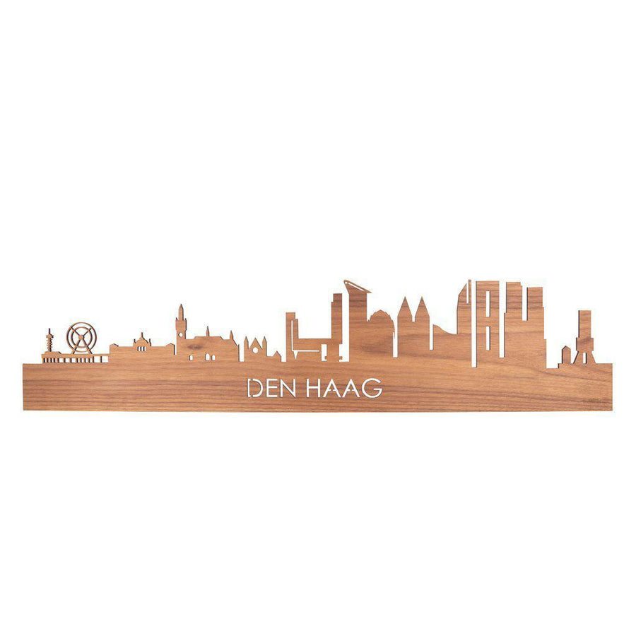 Skyline Magneet Den Haag Noten houten cadeau decoratie relatiegeschenk van WoodWideCities