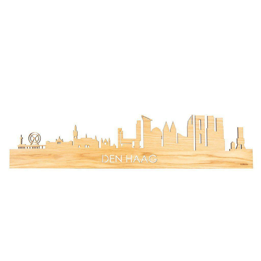 Skyline Magneet Den Haag Eiken houten cadeau decoratie relatiegeschenk van WoodWideCities