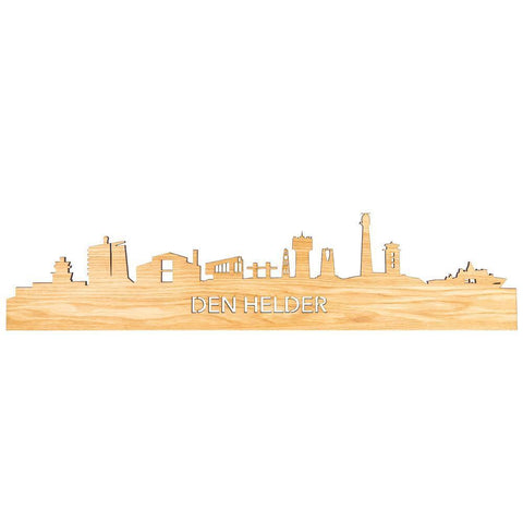 Skyline Magneet Den Helder Eiken houten cadeau decoratie relatiegeschenk van WoodWideCities