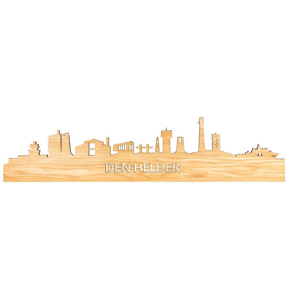 Skyline Magneet Den Helder Eiken houten cadeau decoratie relatiegeschenk van WoodWideCities