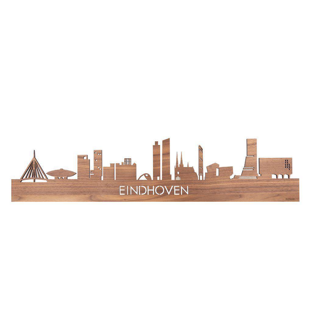 Skyline Magneet Eindhoven Noten houten cadeau decoratie relatiegeschenk van WoodWideCities