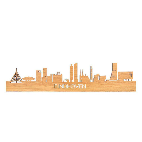 Skyline Magneet Eindhoven Eiken houten cadeau decoratie relatiegeschenk van WoodWideCities