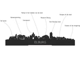 Skyline Magneet Elburg houten cadeau decoratie relatiegeschenk van WoodWideCities
